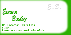 emma baky business card